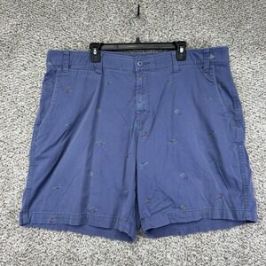 Foundry Supply Co Shorts Men's Size 42 Blue Fly Fishing Flys AOP Stretch Pockets